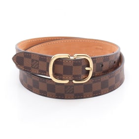 Louis Vuitton Santur Mini Belt, Coated Canvas with Damier Leather, Women's, Brown, M9744