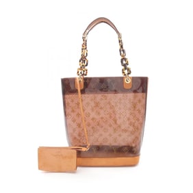 Louis Vuitton Caba Ambre MM Tote Bag, Vinyl and Leather, Monogram Vinyl, Women's, Brown, M92501
