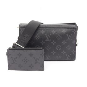 Louis Vuitton Gaston Wearable Wallet Shoulder Bag in Coated Canvas Monogram Eclipse Reverse, Men's,