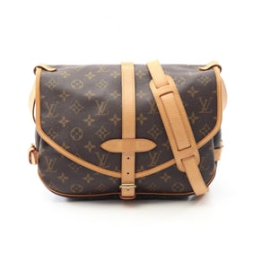 Louis Vuitton Saumur 30 Shoulder Bag, Coated Canvas and Leather, Monogram, Women's, Brown, M42256