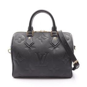 Louis Vuitton Speedy Bandouliere 25 Monogram Empreinte Giant Noir Handbag, Leather, Women's, Black,
