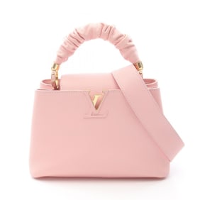 Louis Vuitton Capucines BB Handbag, Leather, Taurillon Women's, Pink, Aud Rose, M55773