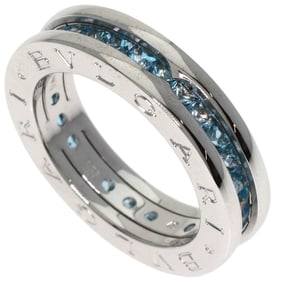 BVLGARI B-zero1 1-Band XS Blue Topaz #49 Ring in 18K White Gold for Women