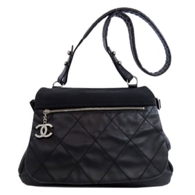 CHANEL Paris Biarritz Shoulder Bag, Coated Canvas, Women's