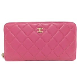 CHANEL Matelasse Coco Mark Long Wallet Lambskin Women's