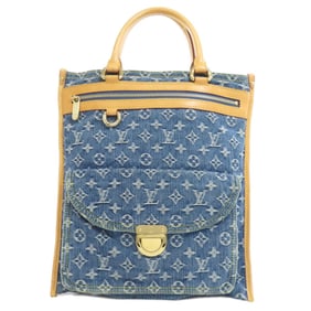 Louis Vuitton M95018 Flat Shopper Tote Bag in Monogram Denim, Women's LOUIS VUITTON