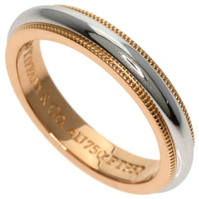 Tiffany & Co. Milgrain Ring, Platinum PT950 or K18PG, Women's. TIFFANY