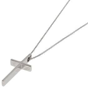 Tiffany Metro Cross Necklace in 18K White Gold for Women. TIFFANY & Co.