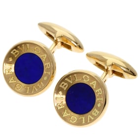 BVLGARI Lapis Lazuli Cufflinks in 18K Yellow Gold for Men