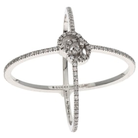 Gucci GG Running Diamond #10 Ring in 18K White Gold for Women