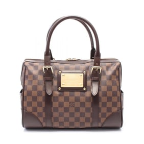 Louis Vuitton Berkeley Handbag, Coated Canvas, Leather, Damier, Women's, Brown, N52000