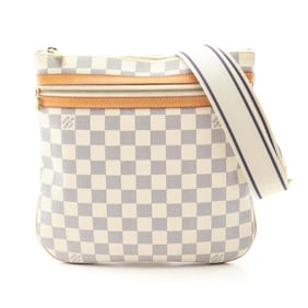 Louis Vuitton Pochette Bosphore Shoulder Bag, Coated Canvas and Leather with Damier Azur, Women's,