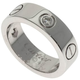Cartier Love Ring 3P Diamond #48 18K White Gold Women's CARTIER