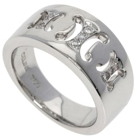 Celine Triomphe Diamond Ring in 18K White Gold for Women