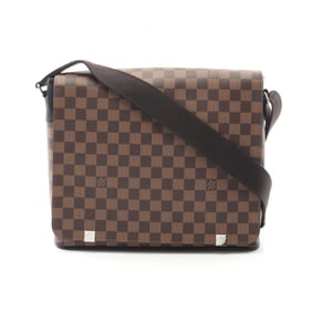 Louis Vuitton District MM NM Shoulder Bag, Coated Canvas and Leather with Damier Print, Brown,