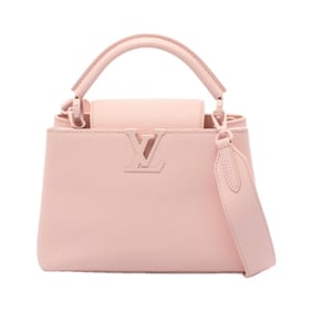 Louis Vuitton Capucines BB Handbag, Leather, Taurillon Women's, Pink, Aud Rose, M55773