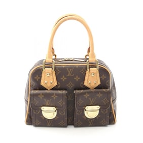 Louis Vuitton Manhattan PM Handbag, Coated Canvas and Leather, Monogram, Women's, Brown, M40026