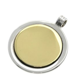 Tiffany & Co. Coin Pendant Top in 18K Yellow Gold and Silver for Women.