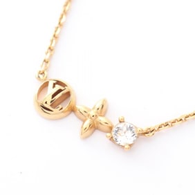 Louis Vuitton Petit Necklace, Gold-Plated with Rhinestones, Women's, Gold and Clear