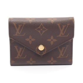 Louis Vuitton Victorine Portefeuille Tri-fold Wallet in Coated Canvas with Monogram Design, Brown,