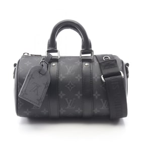 Louis Vuitton Keepall Bandouliere 25 Handbag in Coated Canvas and Leather with Monogram Eclipse