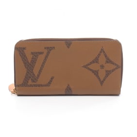 Louis Vuitton Zippy Wallet, Round Long Leather, Monogram Giant Reverse, Women's, Brown, M69353