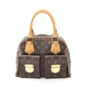 Louis Vuitton Manhattan PM Handbag in Coated Canvas and Leather with Monogram Design, Brown, M40026