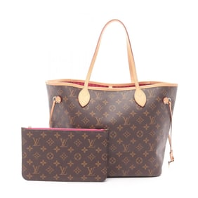 Louis Vuitton Neverfull MM Tote Bag, Coated Canvas and Leather, Monogram, Women's, Brown, M40996