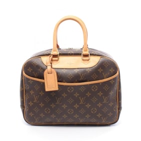 Louis Vuitton Deauville Bowling Vanity Handbag in Coated Canvas and Leather with Monogram Design,