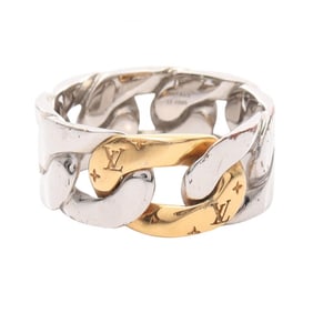 Louis Vuitton Berg Chain Links Patches Ring, Stainless Steel, Gold Plated, Men's, Silver or Gold,