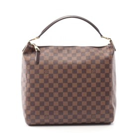 Louis Vuitton Port Perrot PM Shoulder Bag, Coated Canvas, Leather, Damier, Women's, Brown, N41184