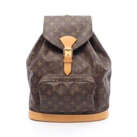 Louis Vuitton Montsouris GM Backpack, Coated Canvas and Leather, Monogram, Women's, Brown, M51135