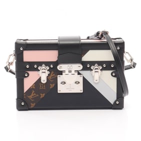 Louis Vuitton Petite Malle Shoulder Bag in Leather and Coated Canvas with Monogram Design, Pink