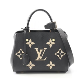 Louis Vuitton Montaigne BB Two-Tone Handbag in Monogram Empreinte Leather, Women's, Black and Beige,
