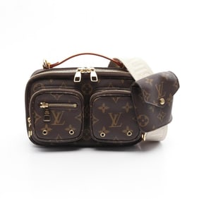 Louis Vuitton Utility Crossbody Handbag in Coated Canvas and Leather with Monogram Design, Brown,