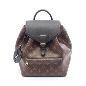 Louis Vuitton Montsouris NM PM Backpack, Coated Canvas and Leather, Monogram, Women's, Brown Black,
