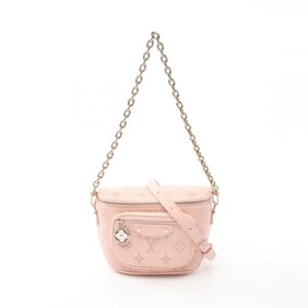 Louis Vuitton Mini Bum Bag Shoulder in Leather with Floral Monogram Pattern, Pink, M11300