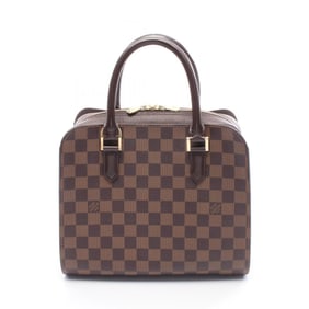 Louis Vuitton Triana Handbag, Coated Canvas, Leather, Damier, Women's, Brown, N51155