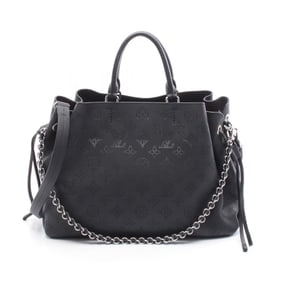 Louis Vuitton Bella Tote Bag, Leather Mahina, Women's, Black, M59200