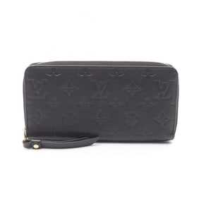 Louis Vuitton Zippy Wallet, Monogram Empreinte Leather, Round Long Women's, Black, M60571
