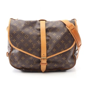 Louis Vuitton Saumur 35 Shoulder Bag, Coated Canvas and Leather, Monogram, Women's, Brown, M42254