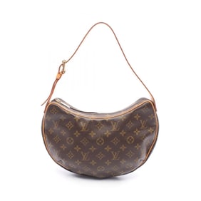 Louis Vuitton Croissant MM Shoulder Bag in Coated Canvas and Leather with Monogram Design, Brown,