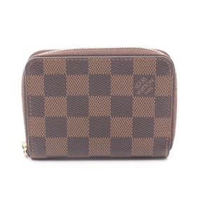 Louis Vuitton Zippy Coin Purse, Coated Canvas Damier Leather Wallet, Brown, Men's/Women's, N63070