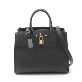 Louis Vuitton City Steamer PM Handbag, Leather, Women's, Black, M53028