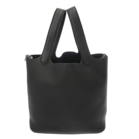 HERMES Picotin Lock MM Black W Stamp (circa 2024) Women's Taurillon Clemence Leather Handbag