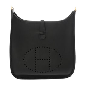 HERMES Evelyne 3PM Black Z Stamp (circa 2021) Unisex Taurillon Clemence Shoulder Bag