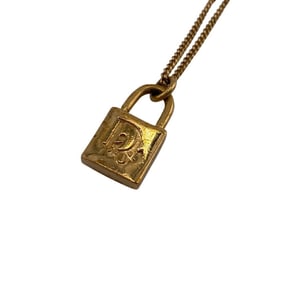 Christian Dior Cadena, Padlock Necklace Chain Gold Women's