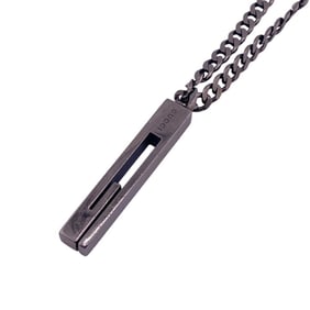 GUCCI Cutout G Necklace Chain Black Men's