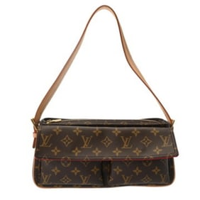 LOUIS VUITTON Monogram Viva Cite MM Semi-Shoulder Bag, Brown, M51164, Women's Canvas Shoulder Bag