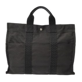 HERMES Air Line Tote MM (old model) in gray, unisex canvas.